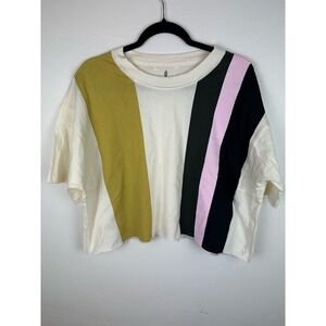 NWOT Free People Movement "Inspire Printed" Tee Small FLAW